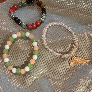 Colorful Asian Beaded Bracelets Set x 3